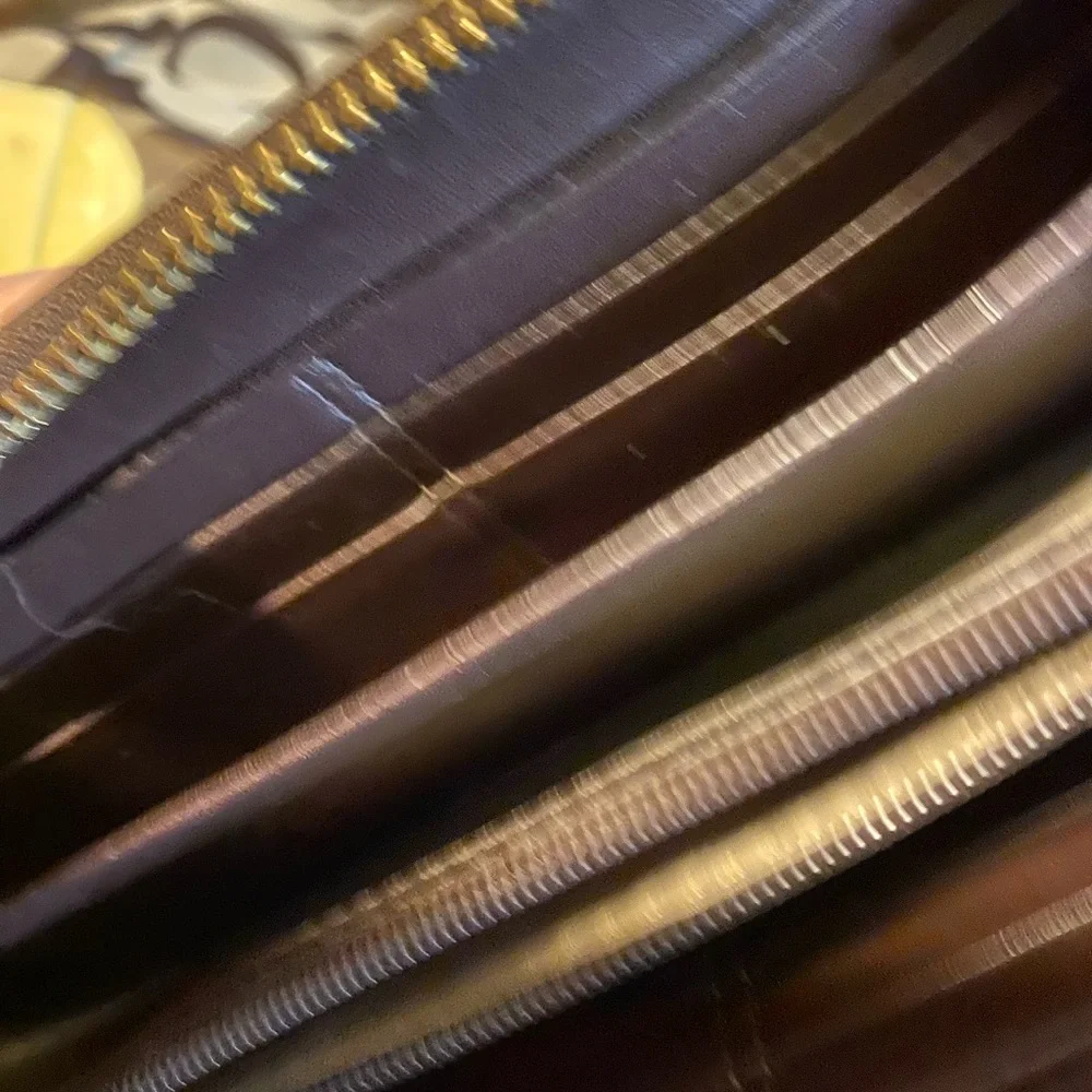 650 Coach yellow & tan with Coach billfold Preowned condition see pics### - Picture 7 of 13